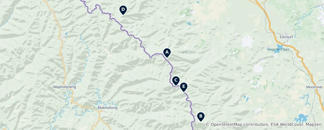 Mappa di Drakensberg Peaks