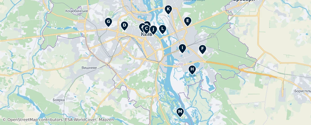 Kyiv Parks and Nature — Harita