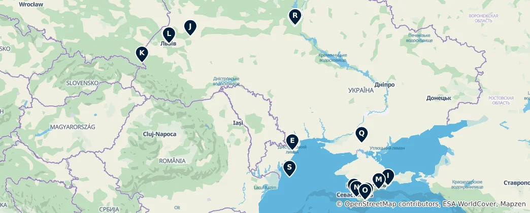 Mapa Ukraine's Essential Treasures