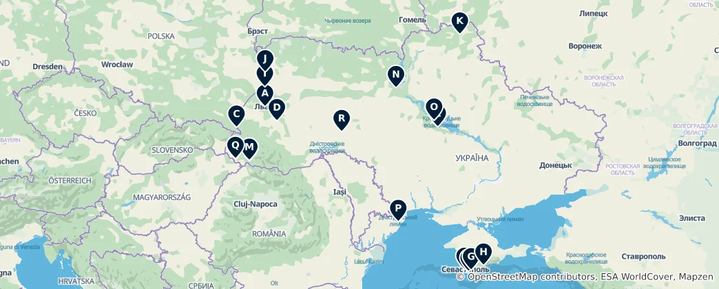 Map of Ukraine's Heritage Treasures