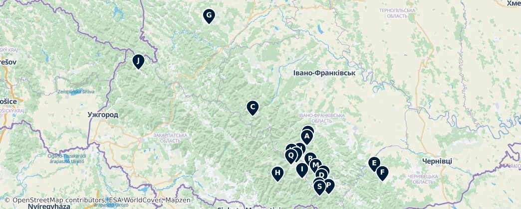 Alpine Huts and Shelters — Map