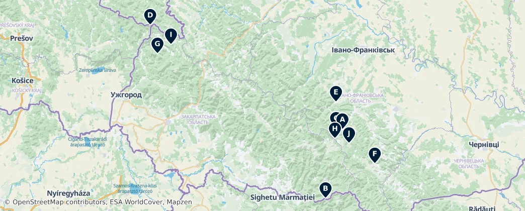 Carpathian Viewpoints — Map