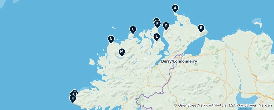 Mapa Ireland's Best Viewpoints
