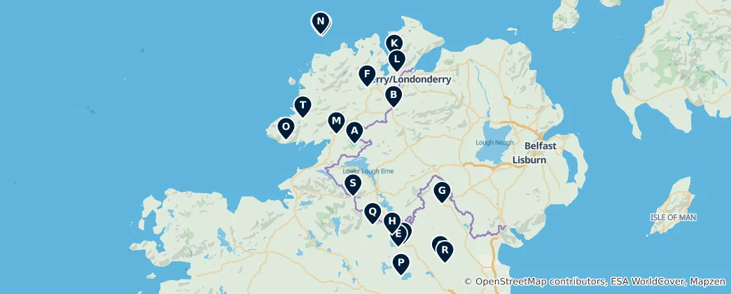 Mapa Ireland's Religious Heritage