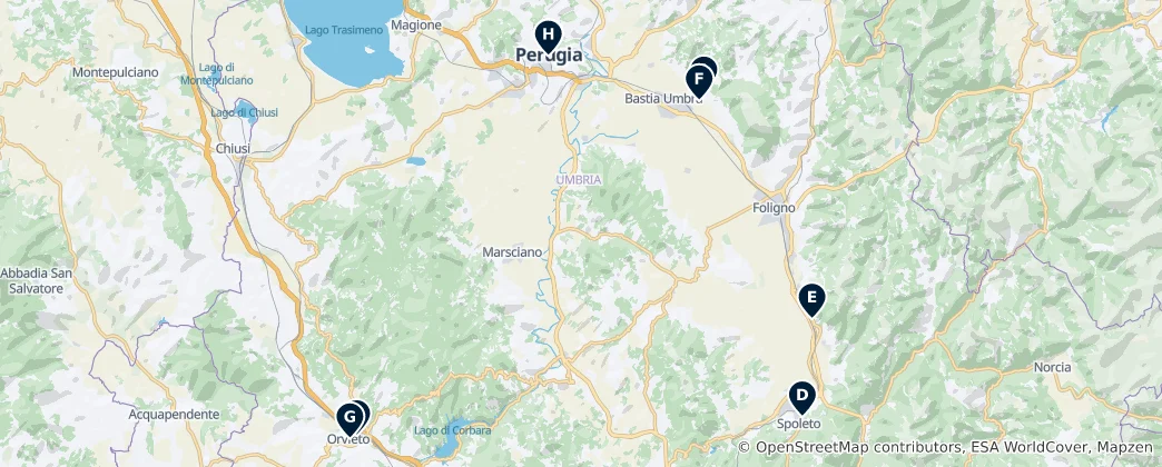 Heritage & Landmarks of Umbria 지도