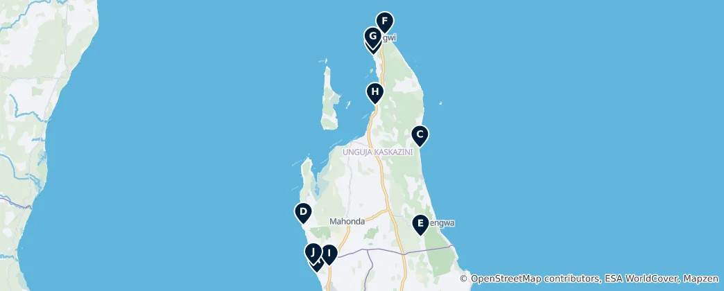 Mapa Zanzibar North Essentials