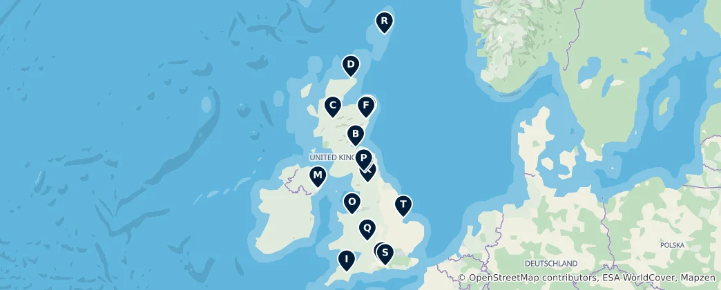 Map of Historic Castles & Fortifications
