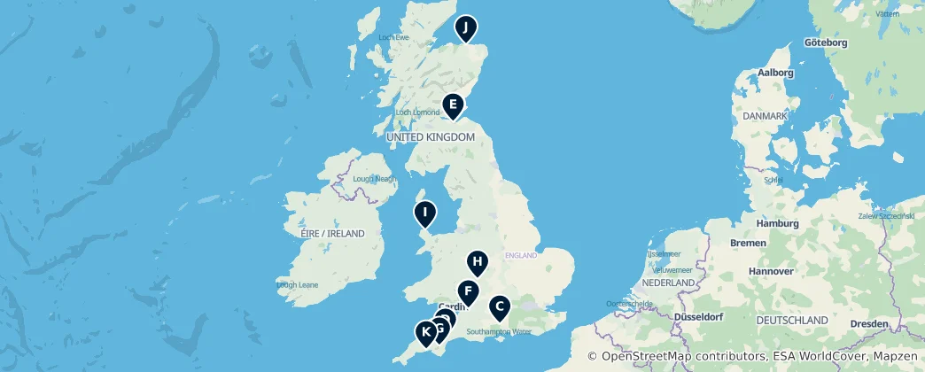 Map of Historic Churches and Cathedrals