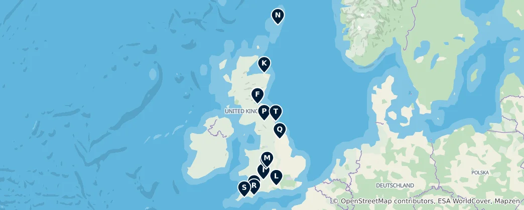 Map of UK Museums and Galleries