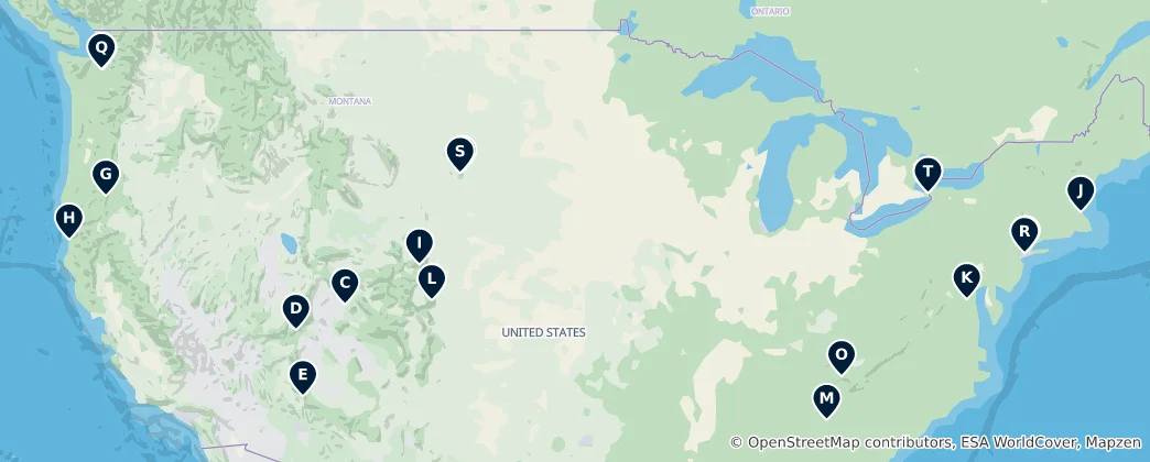 Mapa Iconic Parks & Nature