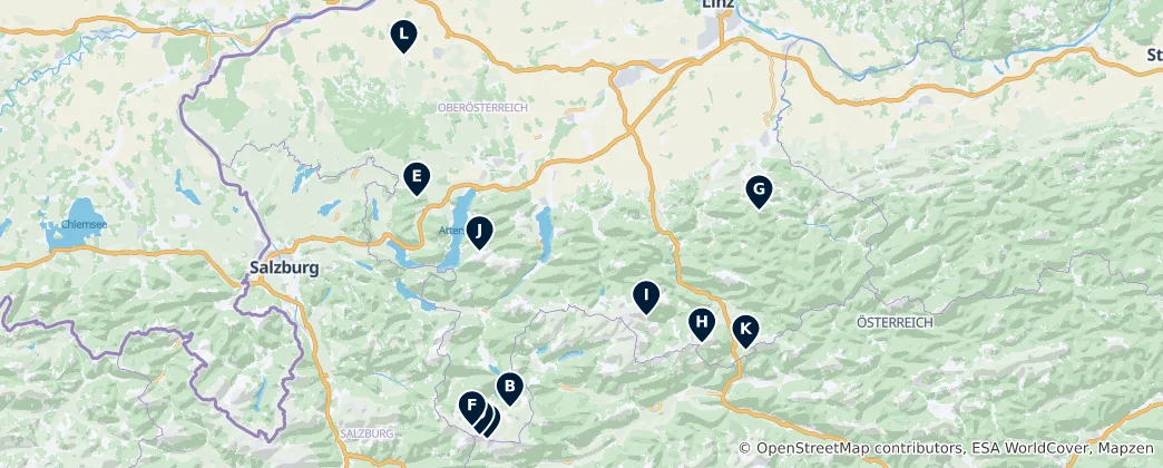Mapa Alpine Huts and Views