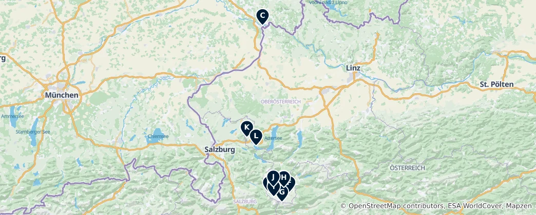 Térkép: Oberösterreich's Absolute Essentials