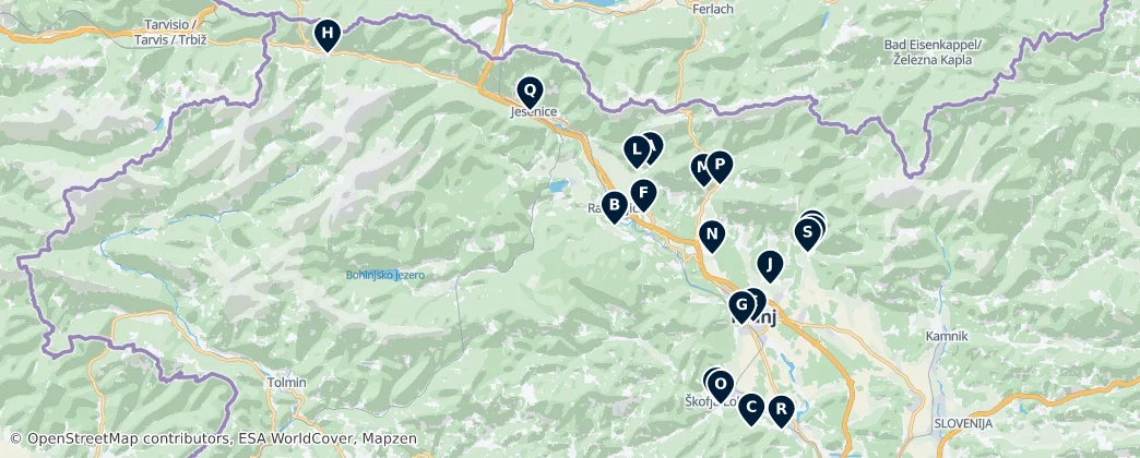 Map of Castles and Ruins of Slovenia