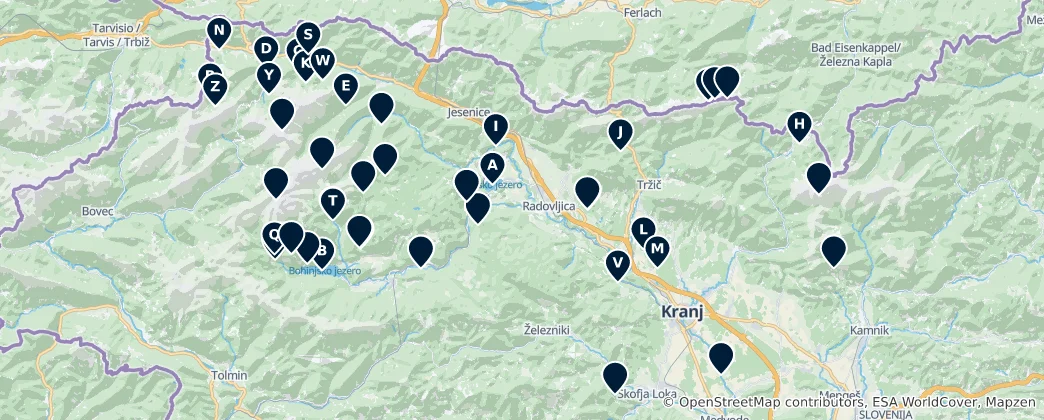 Map of Slovenia's Natural Wonders