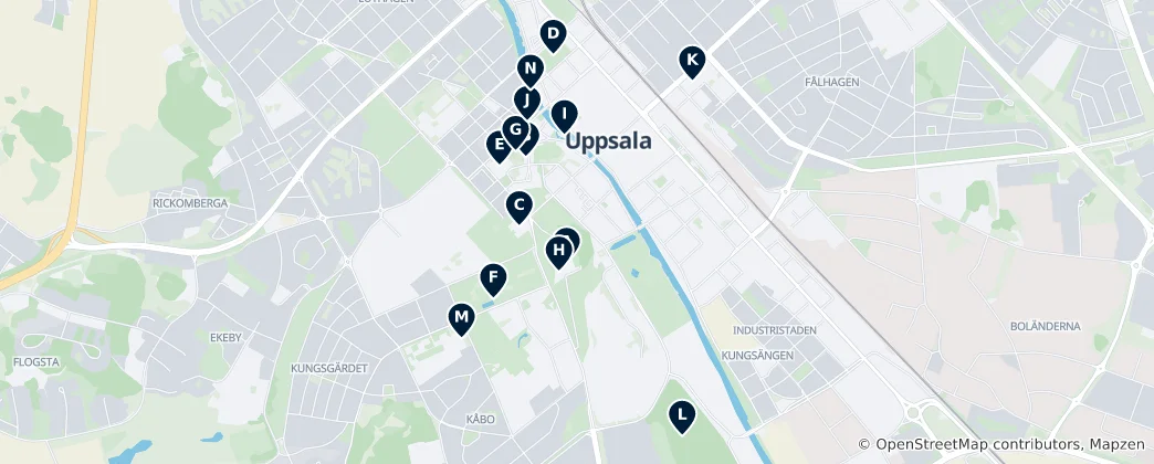 Karte von Uppsala Essentials