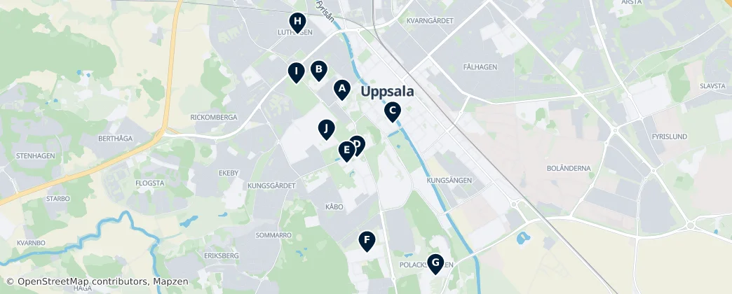 Map of Uppsala University Campus