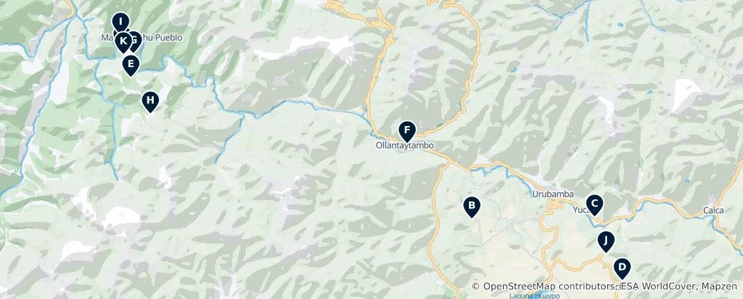 Map of Inca Archaeological Wonders