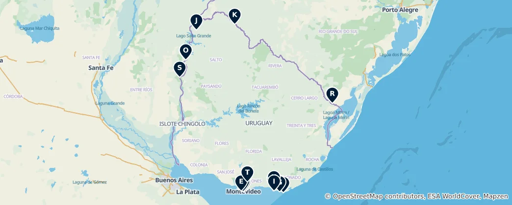 Mapa De Uruguay's Museums and Art Centers