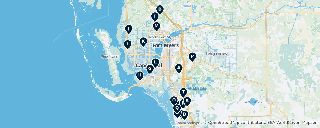 Mapa Top Golf Courses