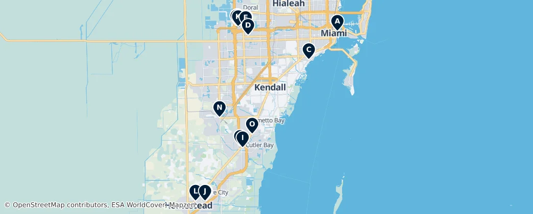 Miami Shopping Destinations — Mappa
