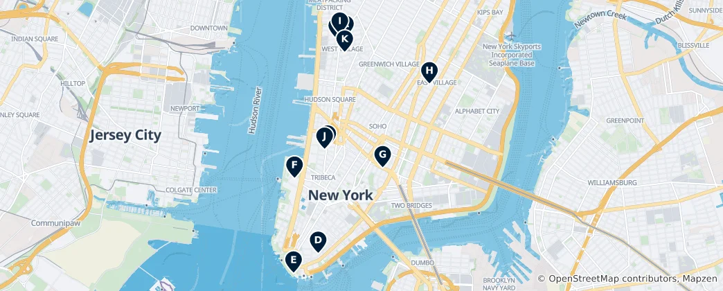 Mapa Iconic NYC Eats