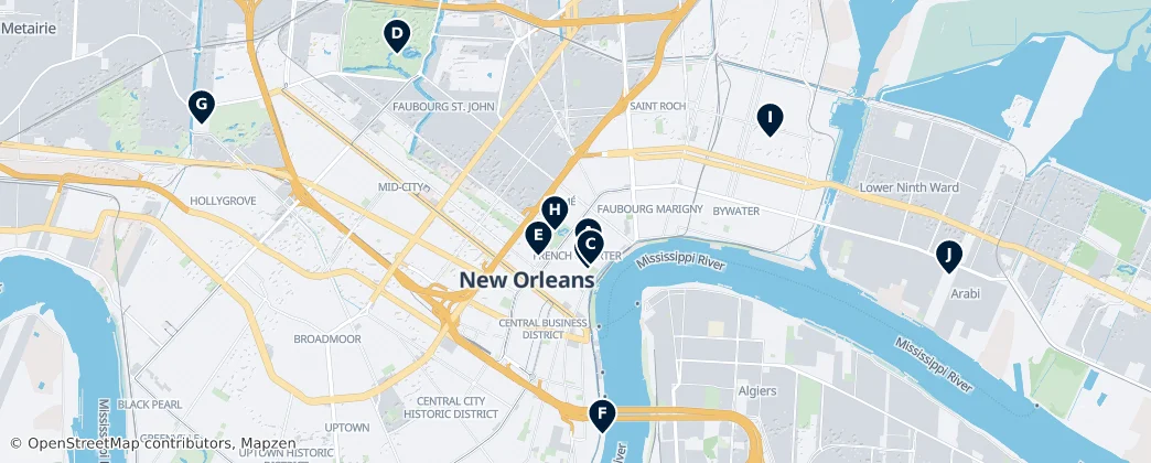 Carte de Cultural Treasures of New Orleans