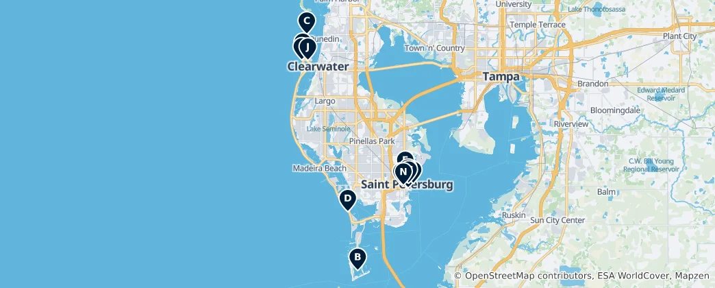 Mapa Pinellas County Unmissables