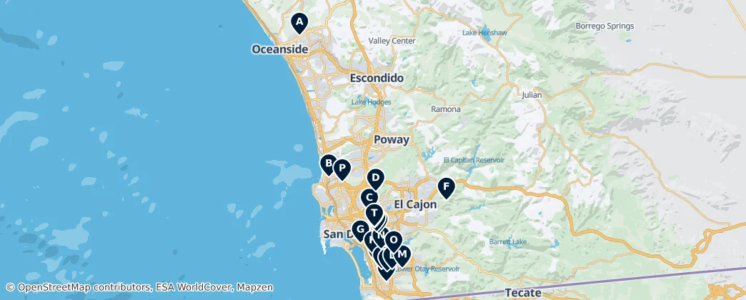 Mappa di Christian Places of Worship