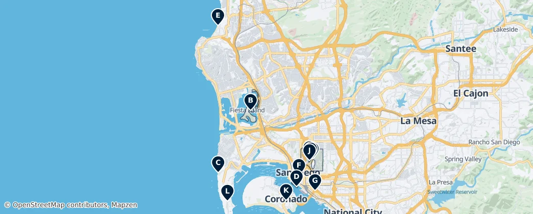 San Diego Parks & Gardens — Harita