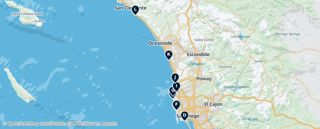 Térkép: San Diego's Best Beaches