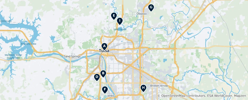 Mapa Top Parks & Recreation