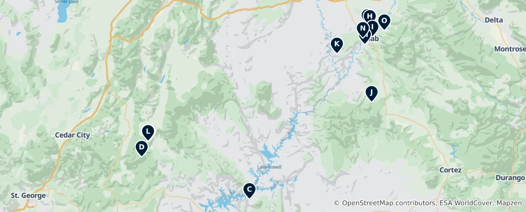 Mapa Iconic Peaks and Rock Formations