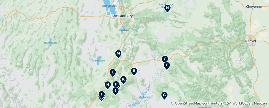 Mapa Top Camping & RV Sites