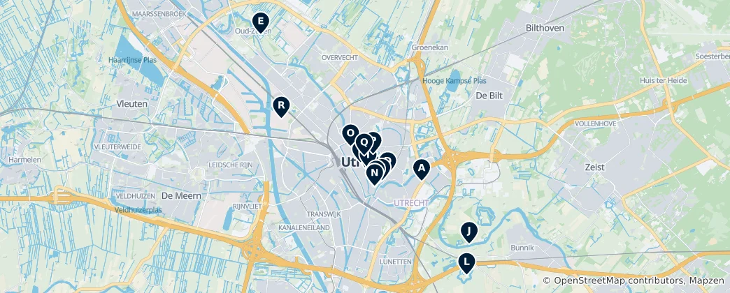Mappa di Utrecht Museums & Art