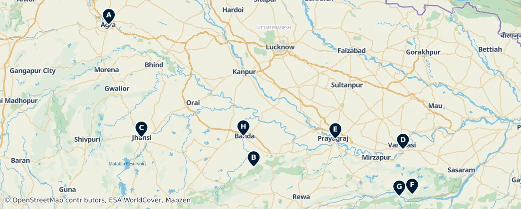 Forts of Uttar Pradesh — Карта