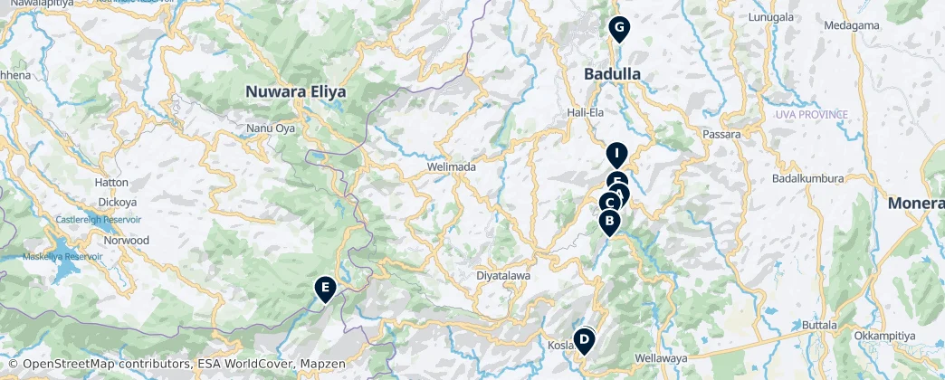 Top Peaks and Waterfalls — Mapa
