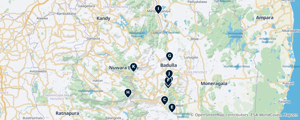 Mapa Uva Province Essentials