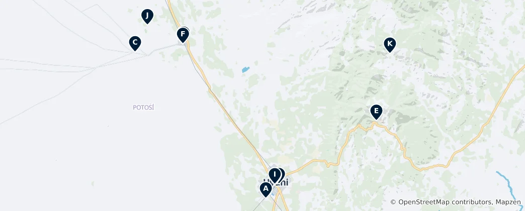 Mappa di Uyuni Municipality Essentials