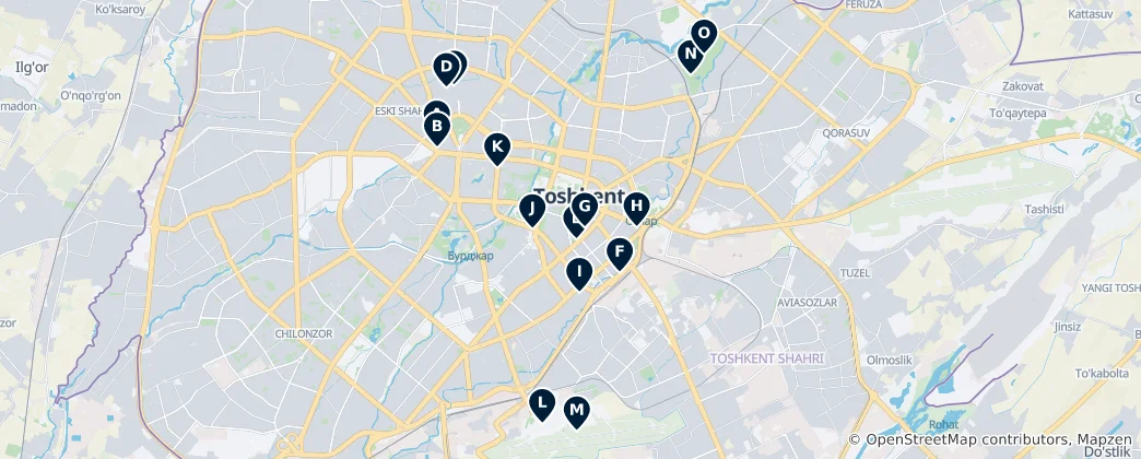 Map of Tashkent Essentials