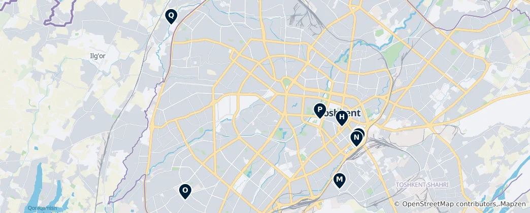Mapa Tashkent's Monuments and Landmarks
