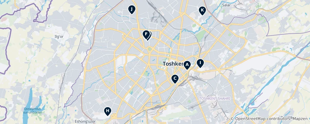 Mappa di Tashkent's Sacred Sites