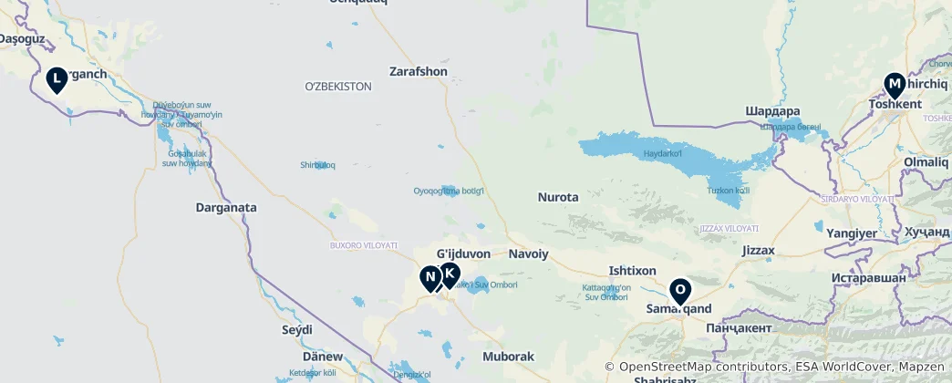 Map of Uzbekistan Essentials