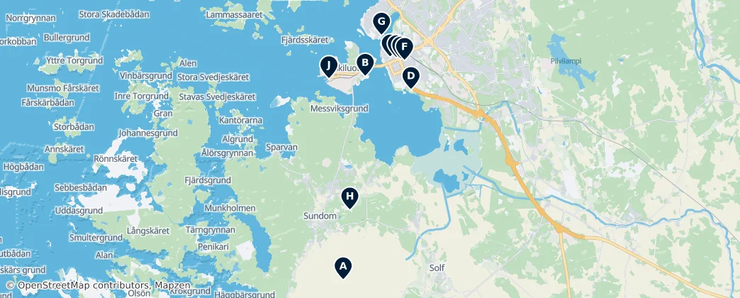Vaasa Essentials — Карта