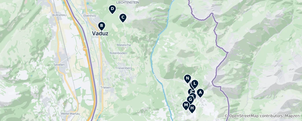 Map of Liechtenstein's Scenic Viewpoints