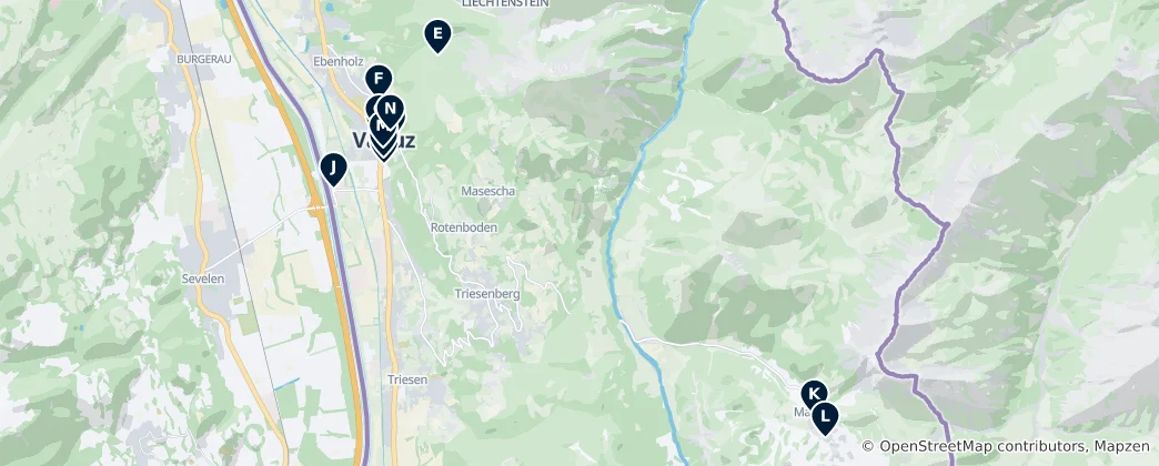 Map of Vaduz Unmissables