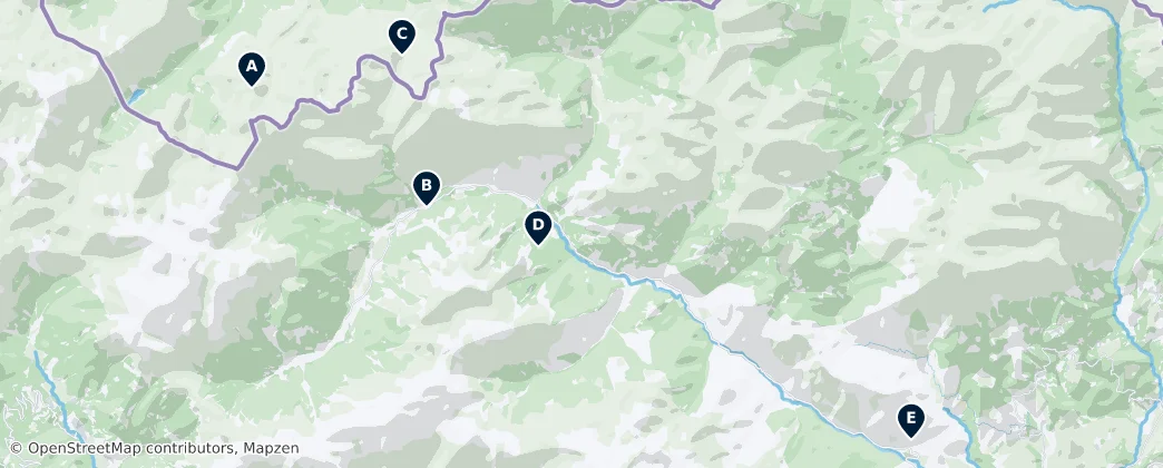 Mapa Hidden Gems of Prokletije