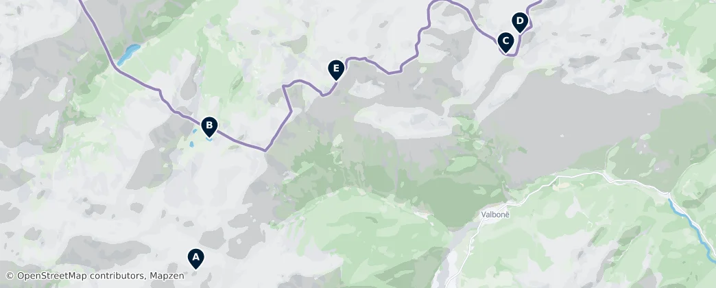 Mapa Peaks of the Accursed Mountains