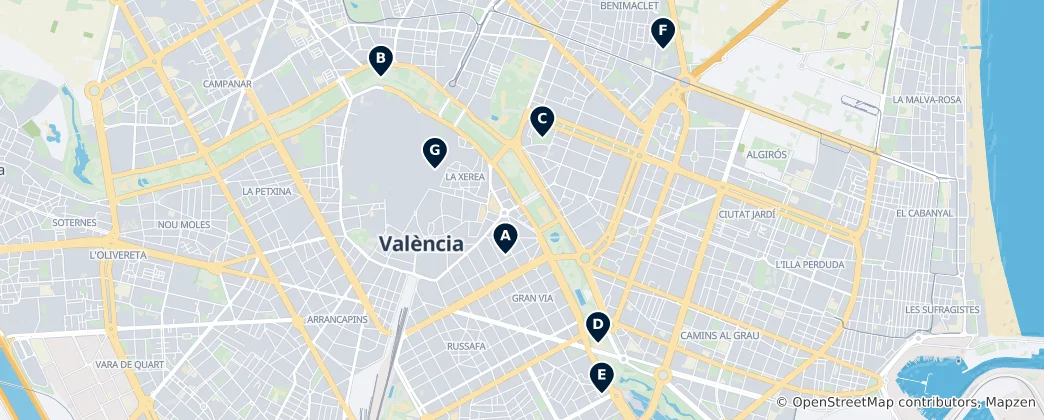 Karte von Editor's Choice Valencia