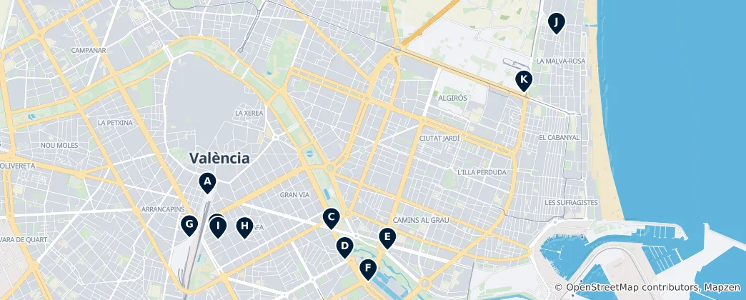 Mapa Valencia by Bicycle