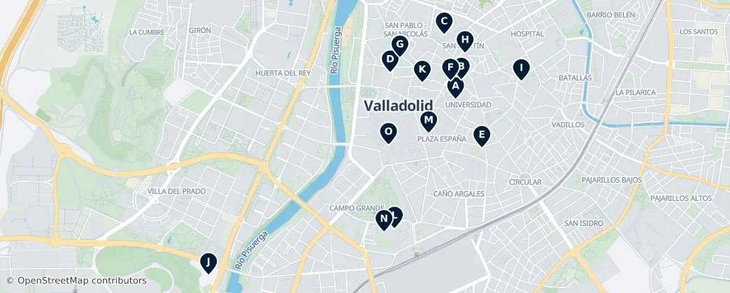 Map of Historic Churches of Valladolid